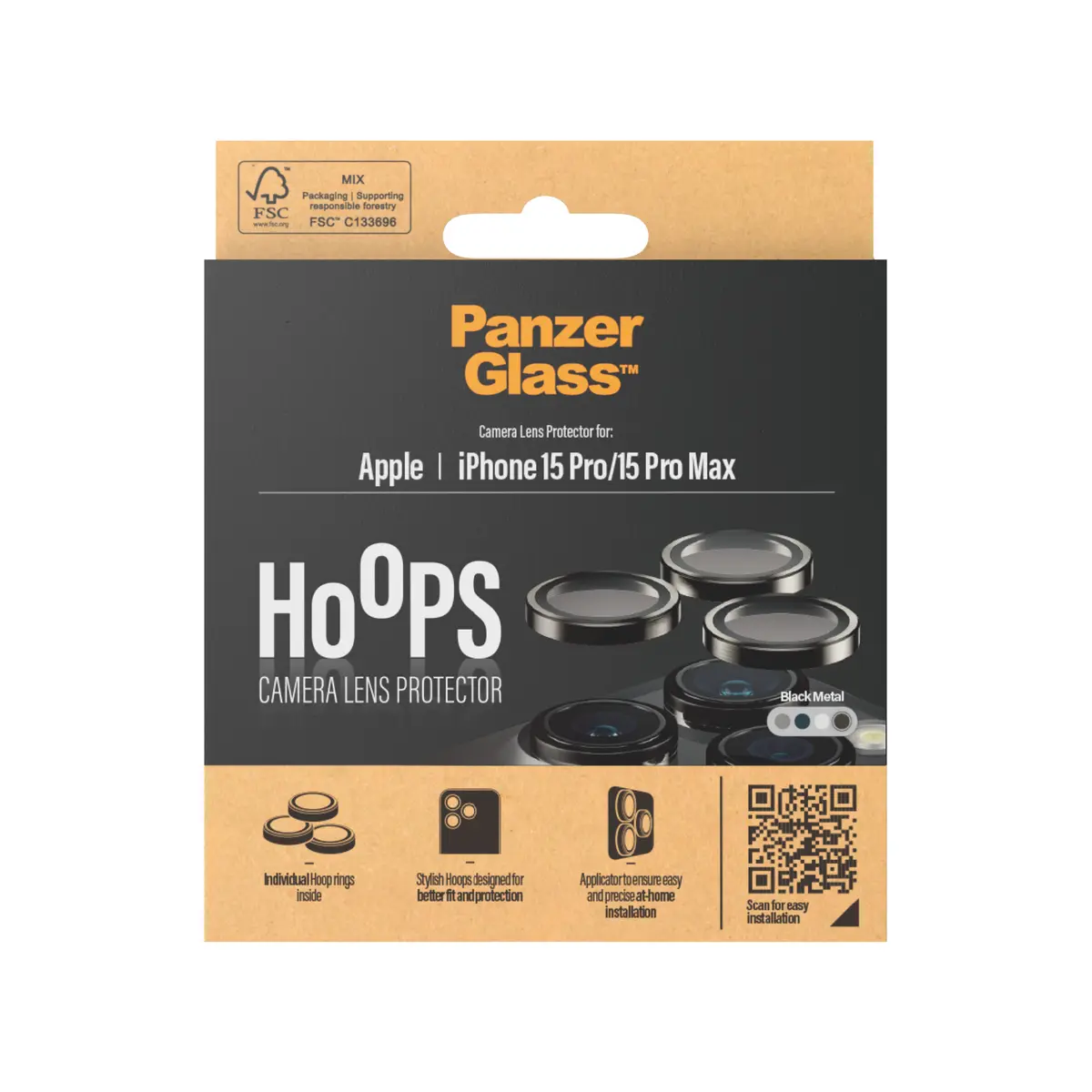 Защитное стекло для камеры PanzerGlass Hoops для iPhone 15 Pro / Max Photo 3