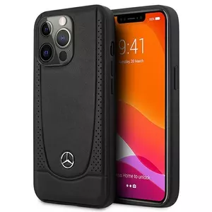 Mercedes MEHCP15LARMBK iPhone 15 Pro 6.1" melns | melns cietais futrālis Leather Urban