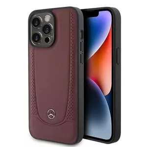 Mercedes MEHCP15LARMRE iPhone 15 Pro 6.1" sarkans cietais futrālis Ādas āda Urban Bengale