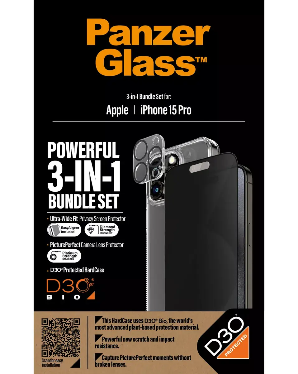 PanzerGlass Privacy 3-in-1 Pack iPhone 15 Pro Photo 5