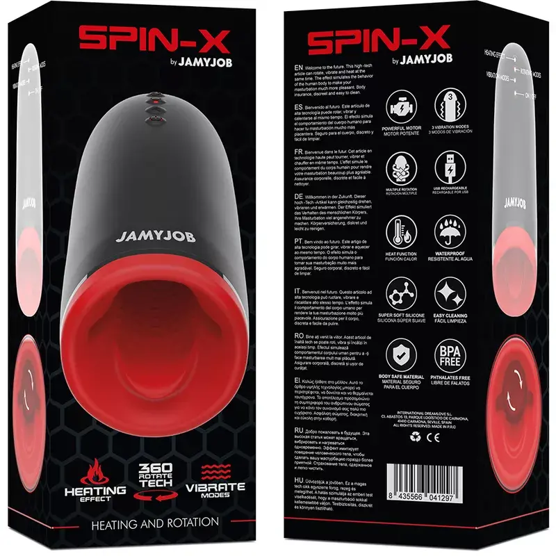 Мастурбатор JAMYJOB SPIN-X с подогревом и вращением Photo 9