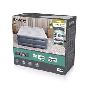 Air Mattress Bestway Tritech Queen with Built-in AC Pump and Antimicrobial Coating, 2.03×1.52×0.51 m