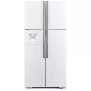 Hitachi Refrigerator R-W661PRU1 (GPW) Energy efficiency class F, Free standing, Side by side, Height 183.5 cm, Fridge net capacity 396 L, Freezer net capacity 144 L, Display, 40 dB, Glass White