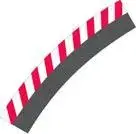 CARRERA track outer lane curved section 4/15° (12) with end piece (2) for slot car layout