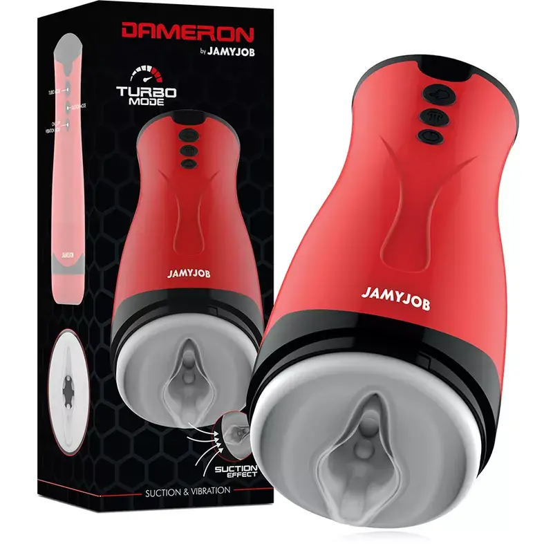 Мастурбатор JAMYJOB DAMERON — силикон, тяга и вибрация Photo 2