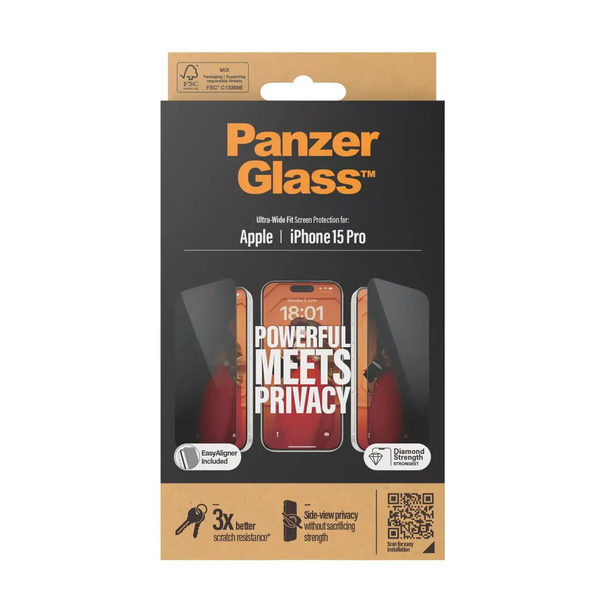 PanzerGlass Privātuma ekrāna aizsargstikls iPhone 15 Pro Photo 3