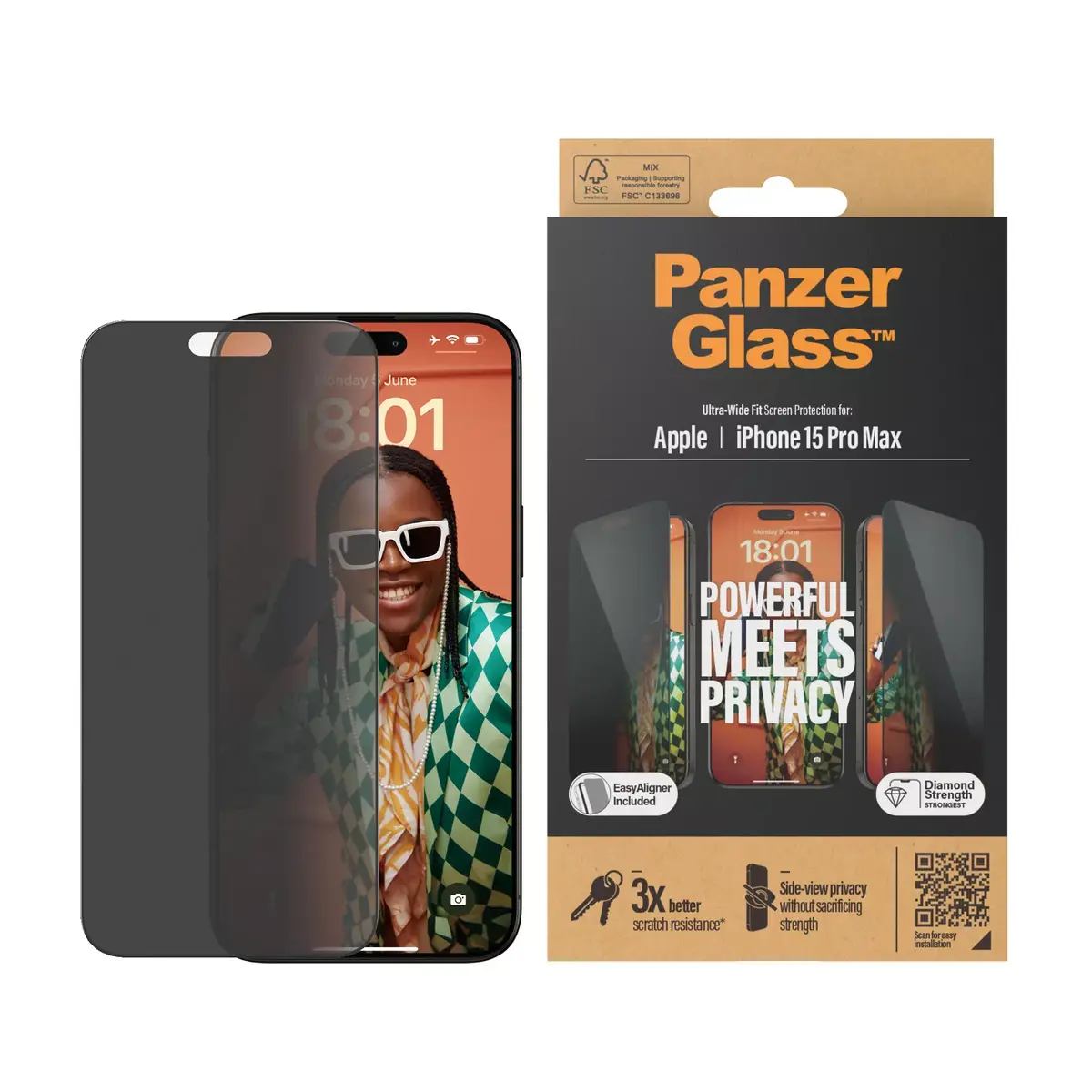Privātuma ekrāna aizsargs PanzerGlass iPhone 15 Pro Max Photo 2