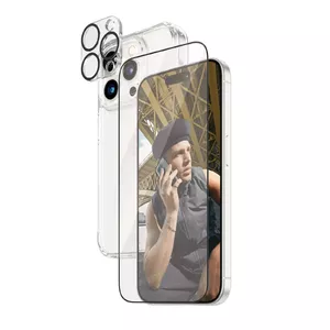 PanzerGlass 3-in-1 Pack iPhone 15 Pro Tempered Glass Caurspīdīgs