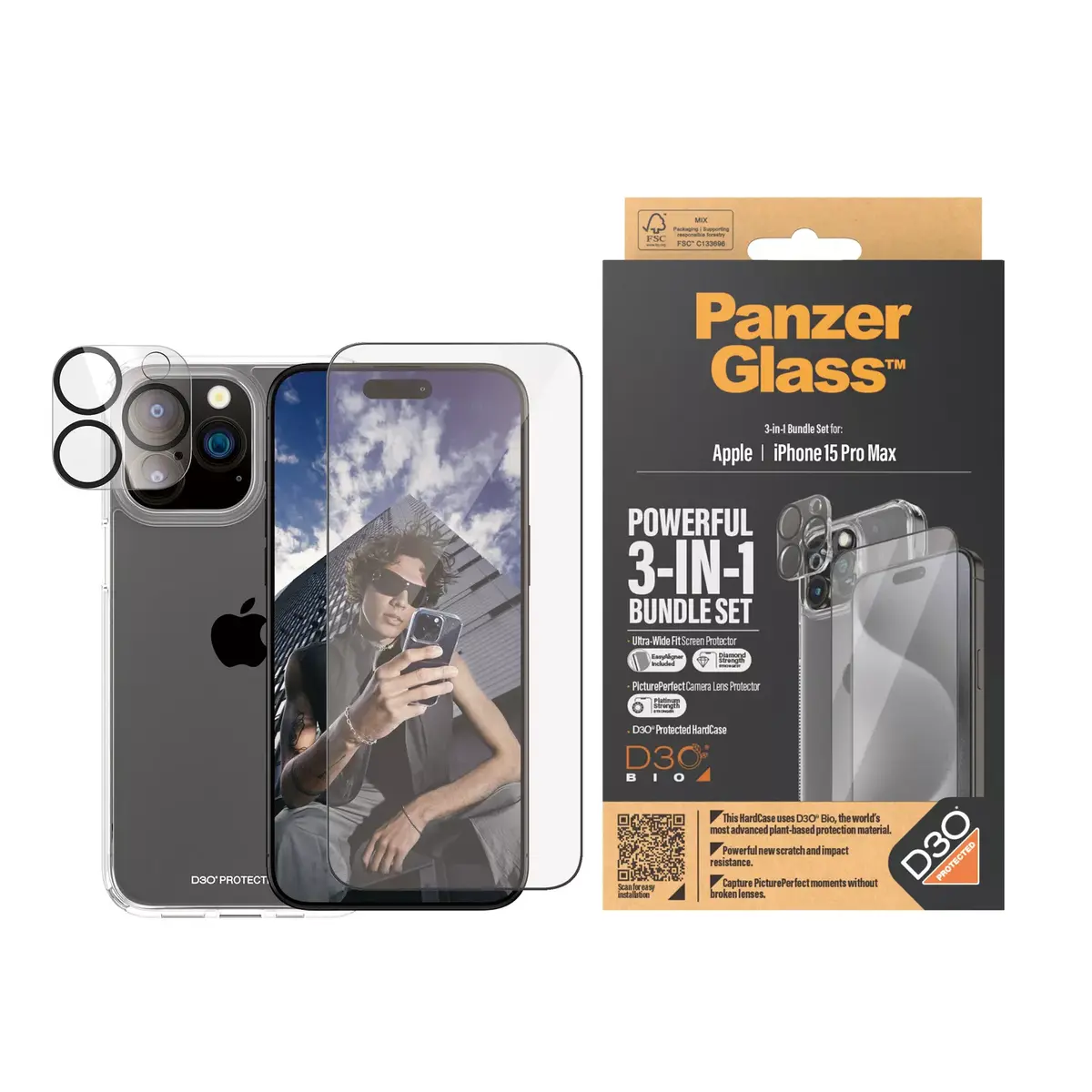 PanzerGlass 3-in-1 Pack iPhone 15 Pro Max Photo 2