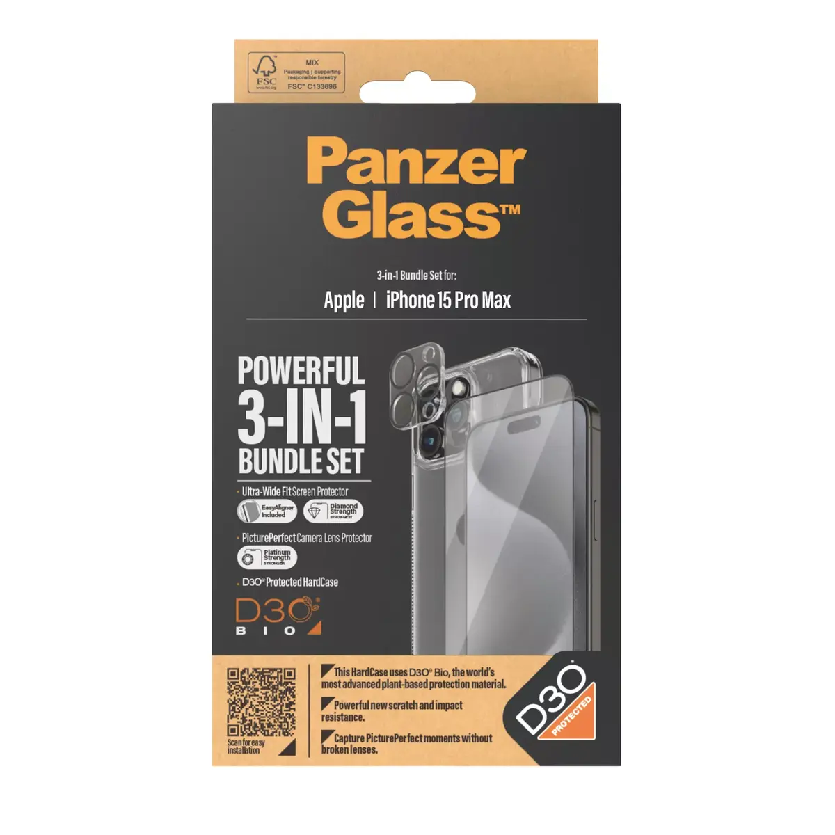 PanzerGlass 3-in-1 Pack iPhone 15 Pro Max Photo 3
