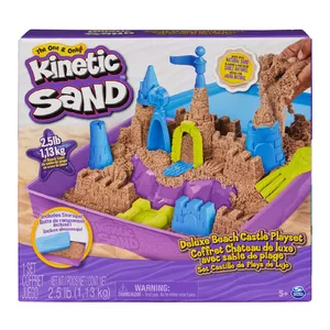 Kinetic Sand , Deluxe Beach Castle Playset with 2.5lbs of Beach Sand, includes Molds and Tools, Sensory Toys, Christmas Gifts for Kids Ages 5 and up