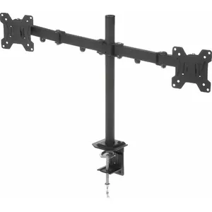 Desk Dual Monitor Mount Red Eagle AX-PIXEL-TWIN for 13"–27" screens, adjustable arms, clamp/grommet fit