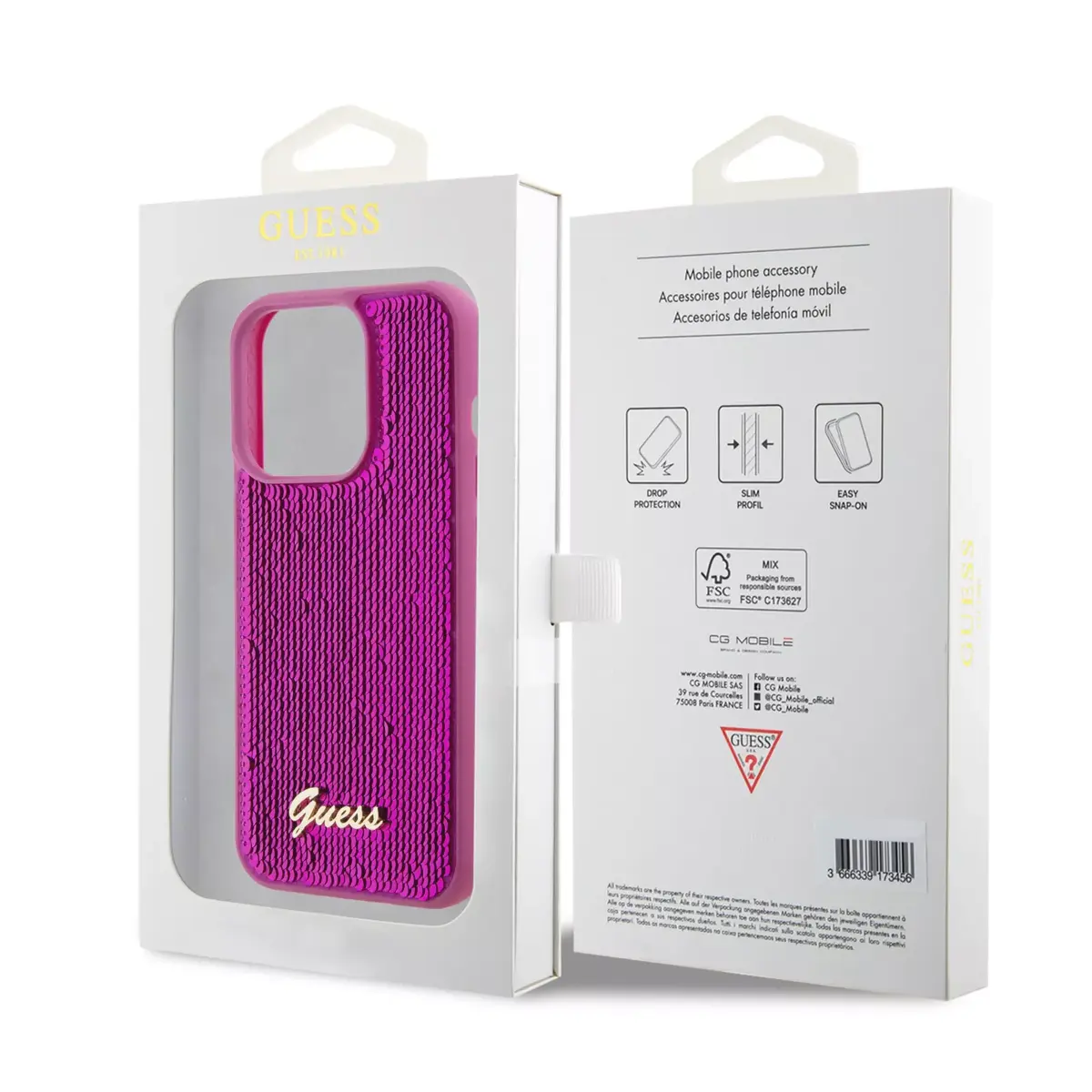 Phone case GUESS for Apple iPhone 15 — Sequin Script Logo Photo 6