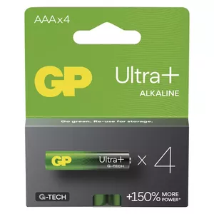 Alkāla AAA baterijas GP Ultra Plus 4 gab. 1,5V