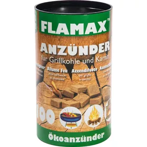 Aizdedzināšanas kubiņi Flamax 1318304, 100 gab., paredzēti griliem un šašlika cepšanai
