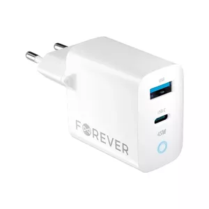 Сетевой USB-зарядный блок forever GaN TC-06-45AC 45 Вт с USB-C и USB-A