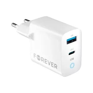 Ātrs lādētājs forever GaN TC-06-65AC 65W USB-C USB, kompakts 65 W barošanas adapters