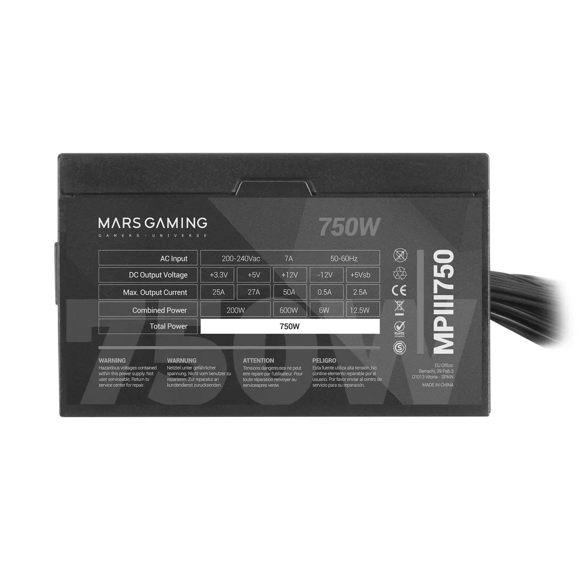 Блок питания Mars Gaming MPIII750 750Вт ATX Photo 2