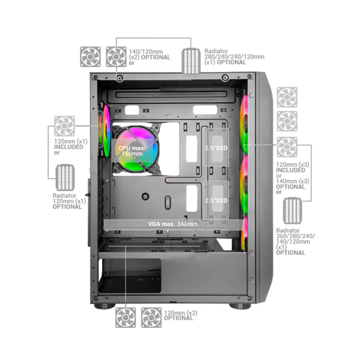 Компьютерный корпус Mars Gaming MC-KX Photo 4