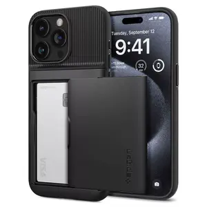 Чехол-крышка для мобильного телефона Spigen ACS06728 для Apple iPhone 15 Pro, 6.1" (15,5 см), чёрный, TPU+PC, 2 карточных кармана