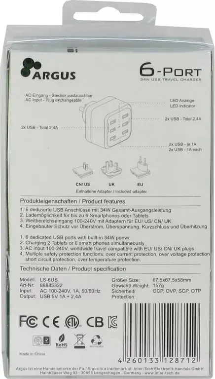 AC Charger Inter-Tech Argus LS-6US USB Photo 6