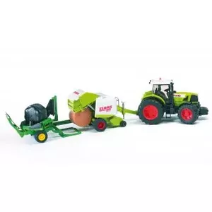 Игрушечный пресс-подборщик BRUDER Claas Rollant 250, пластик, 3+ года (зелёный/белый/жёлтый)