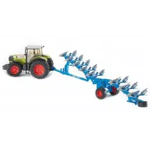 Навесной поворотный плуг BRUDER LEMKEN Vari-Titan для тракторной модели, ABS, черно‑зеленый