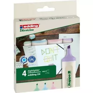 Marķieris Edding 24 EcoLine pasteļtoņu komplekts 4 gab., slīpais uzgalis 2–5 mm