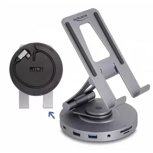 DeLOCK planšetdatora un klēpjdatora dokstacija 4K HDMI USB Hub SD Micro SD PD 3.0