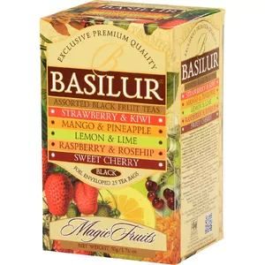 Melnais tējpaciņu maisījums Basilur Magic Fruits, dažādas garšas, 25 paciņas (50 g)