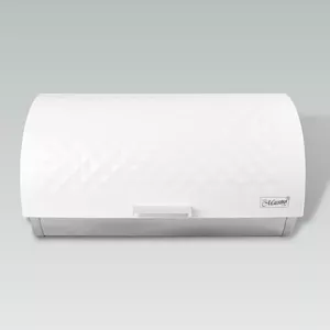 Контейнер для хлеба Maestro MR-1676-WHITE, нержавеющая сталь, откидная крышка, белый, 385×255×190 мм