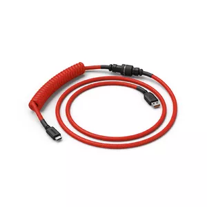 USB Coiled Cable GLORIOUS Coiled Red 1.37 m — USB data cable, red, 1.37 m