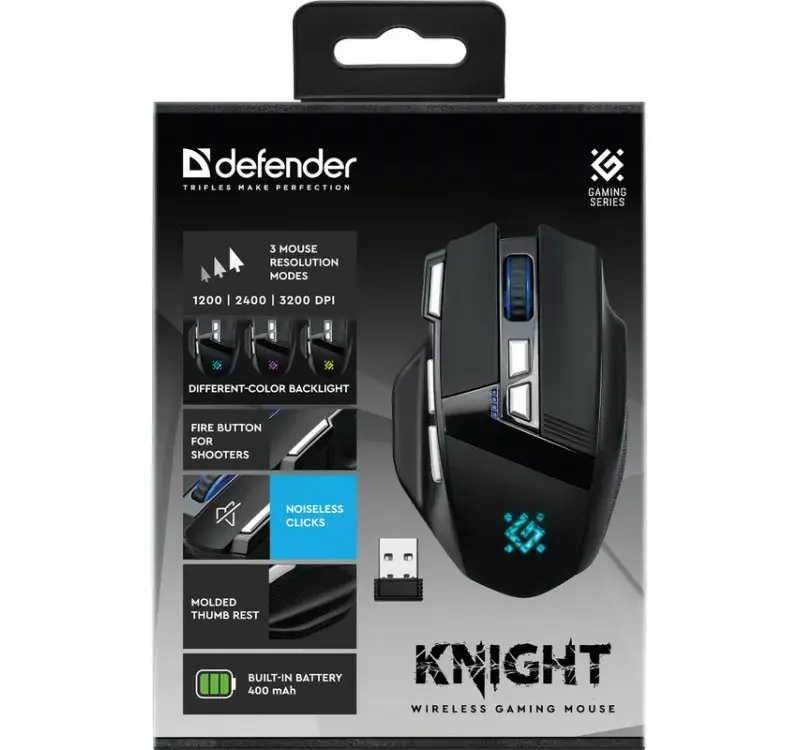 Wireless gaming mouse DEFENDER Knight GM-885 Photo 4