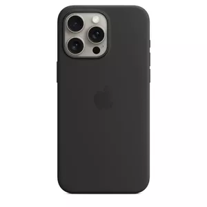 Vāks Apple iPhone 15 Pro Max Silikona vāks ar MagSafe Melns