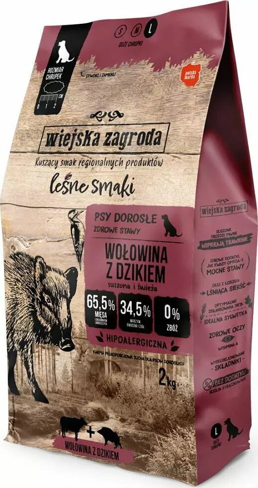 Sausais barības suņiem wiejskazagroda Liellops ar