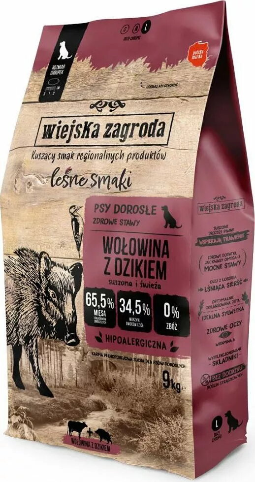 Sausais barības maisījums suņiem wiejskazagroda Beef