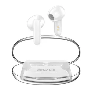 AWEI słuchawki Bluetooth 5.3 T85 ENC TWS + stacja dokująca biały|white