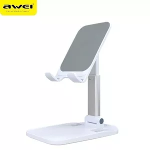 Desk holder Awei X11 universal white — adjustable stand for smartphones and tablets