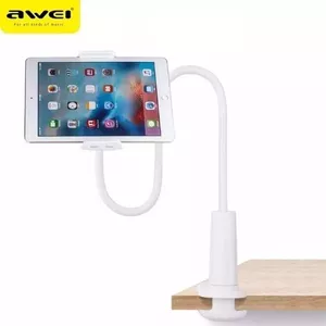 Настольный держатель для планшета и смартфона Awei X3 для устройств 4"–10,5", белый, длинный рычаг