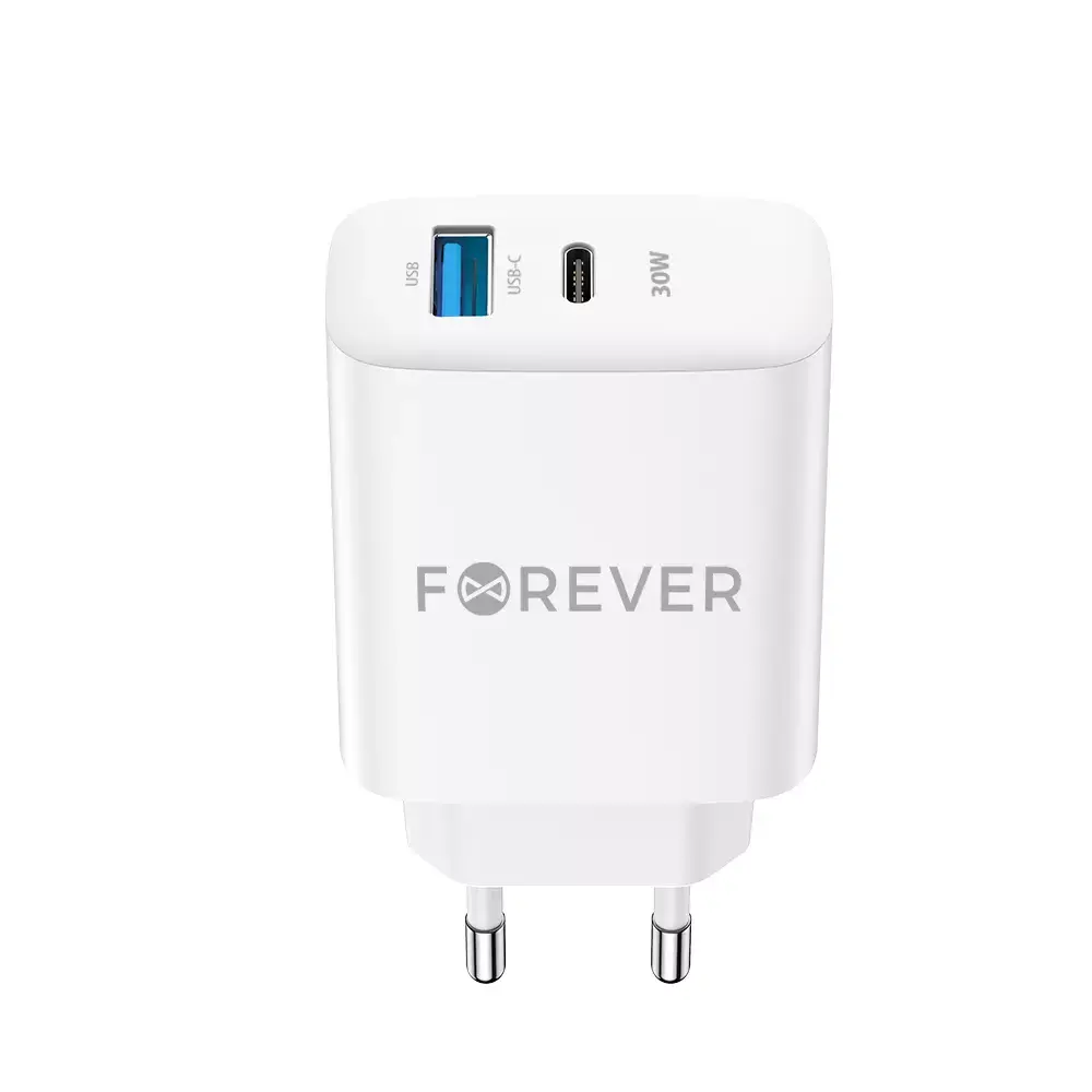 Lādētājs forever TC‑07‑30AC PD QC — 30W, USB‑C+USB Photo 2
