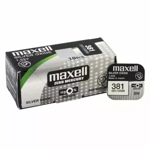 Baterija 381 391 1.55V Maxell sudraba-oksīda SR1120SW iepakojumā 1 gb.