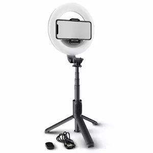 MACKIE mRING-6 - 6" Battery-Powered Ring Light with Convertible Selfie Stick/Stand and Remot