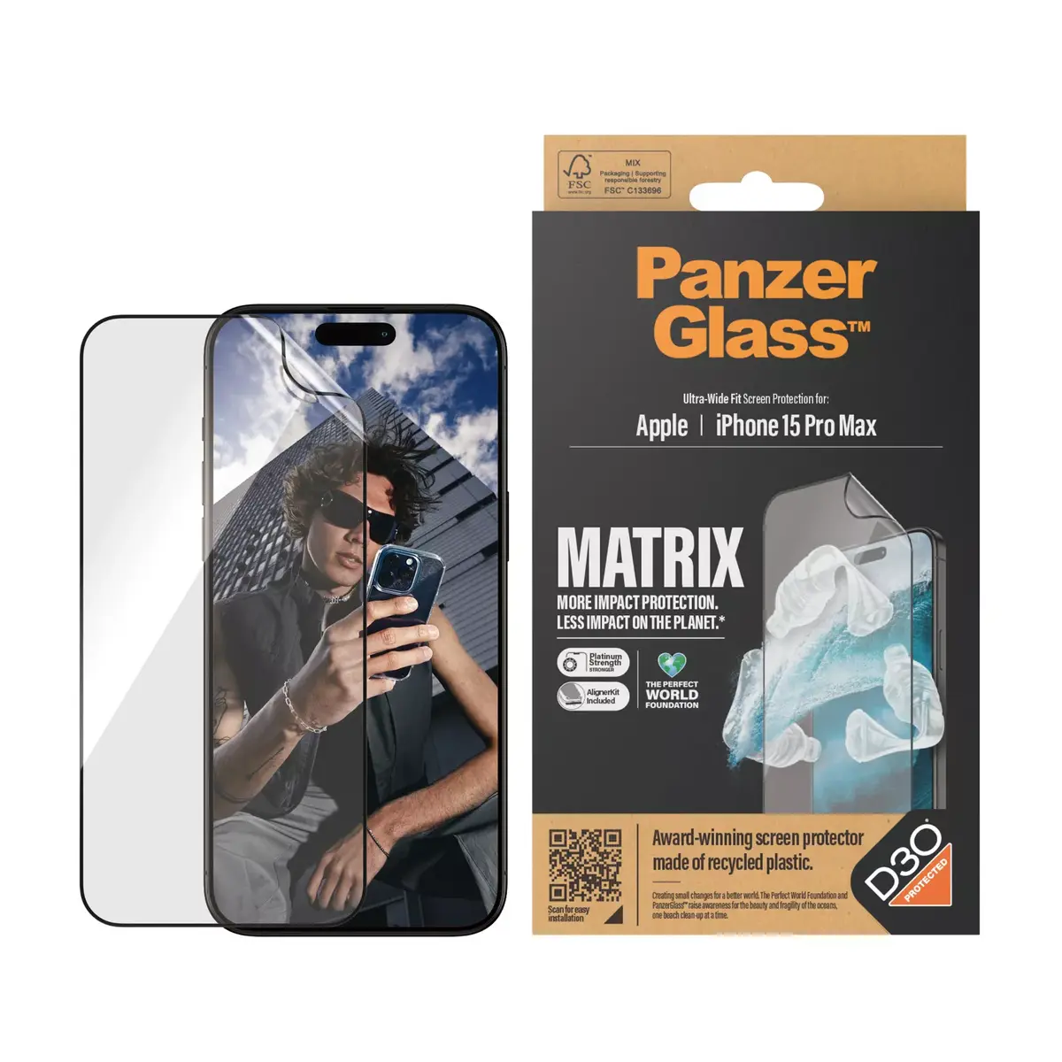 Ekrāna aizsargs PanzerGlass ECO MATRIX iPhone 15 Pro Max Photo 2