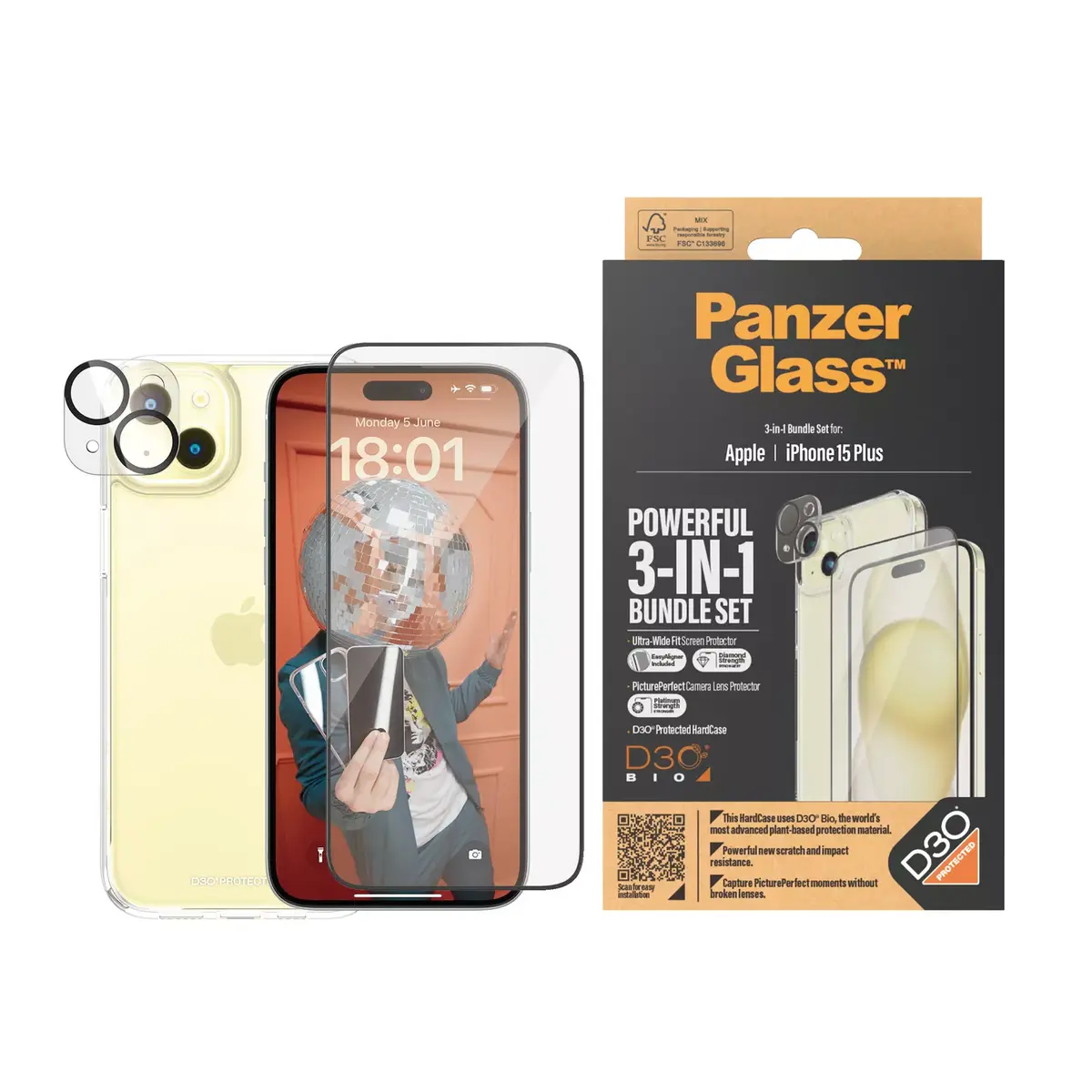 PanzerGlass 3-in-1 Pack iPhone 15 Plus Photo 3