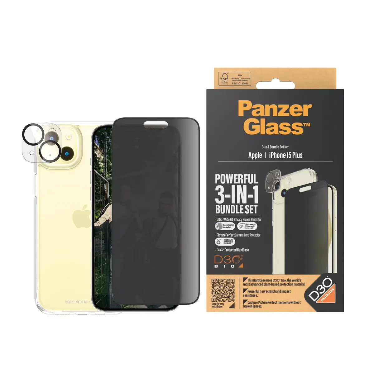 PanzerGlass Privacy 3-in-1 Pack iPhone 15 Plus Photo 4