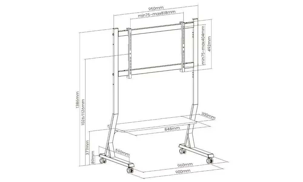 Мобильная стойка ART STO SD-22 — 45–90", VESA 100×100–800×400 Photo 3