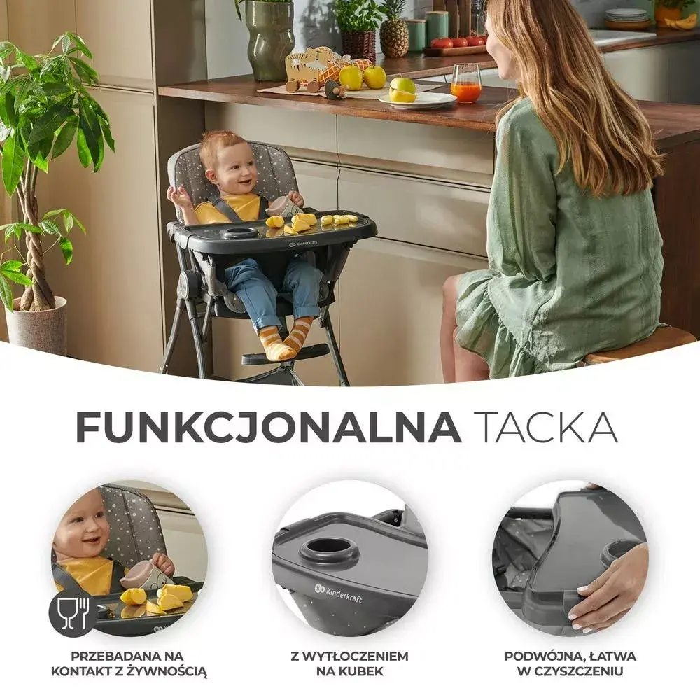 Стульчик для кормления kinder kraft FOLDEE GREY Photo 6