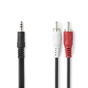 Nedis CAGL22200BK30 Audio kabelis 3.5mm vīrietis uz 2x RCA vīrietis 3 m melns CCS zeltīti kontakti 28 AWG