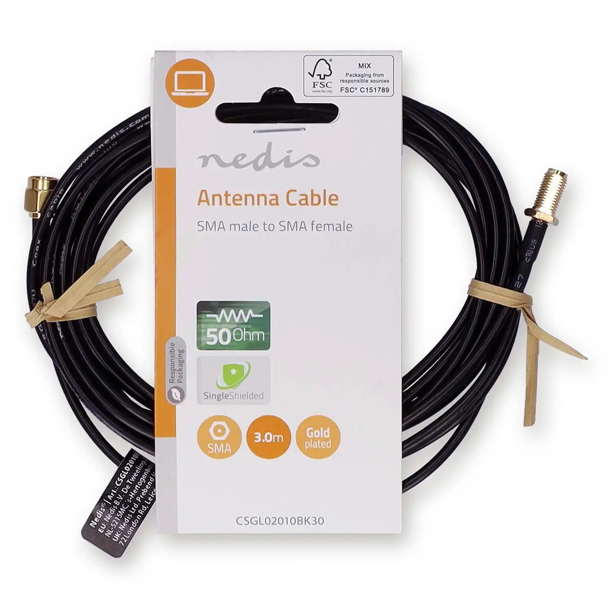 Коаксиальный кабель Nedis CSGL02010BK30 SMA 3 м Photo 3
