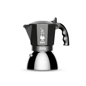 Moka kafijas kanna Bialetti Brikka Induction 4 tasītes (180 ml), nerūsējošais tērauds, melna — indukcija/gāze/elektriskā